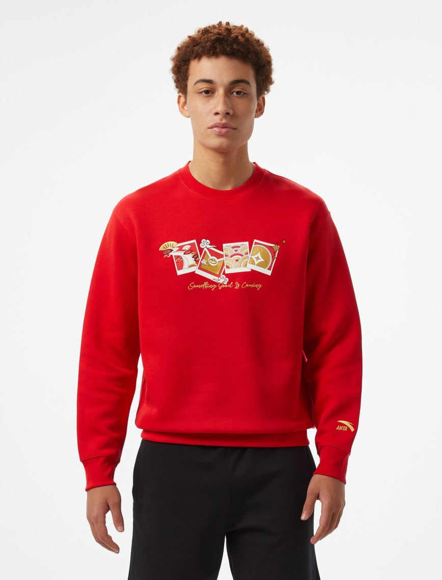 Anta CNY Good Luck Erkek Kırmızı Sweatshirt Anta CNY Good Luck Erkek Kırmızı Sweatshirt