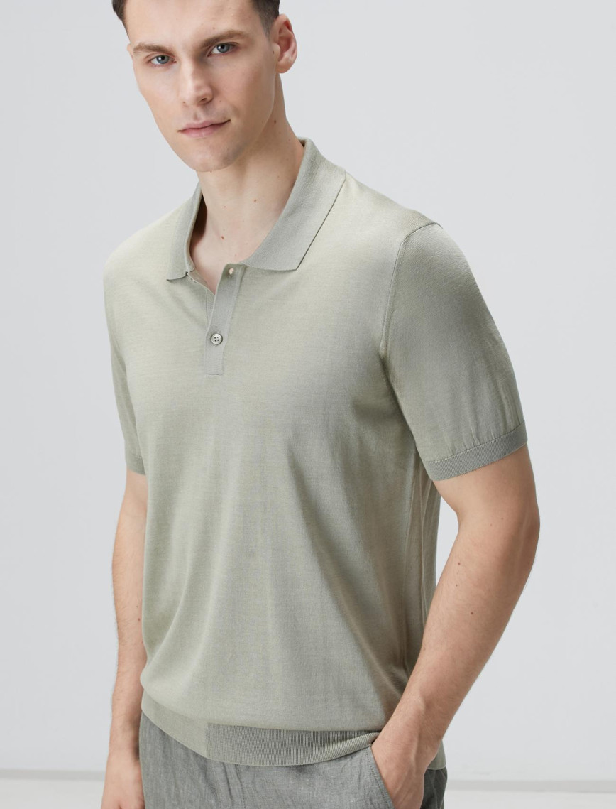 Network Erkek Limited Haki İpek Karışımlı Triko Kazak Network Erkek Limited Haki İpek Karışımlı Triko Kazak