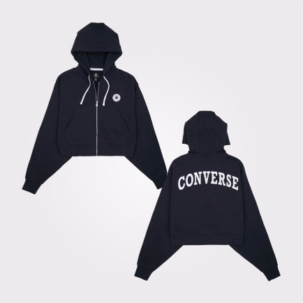 Converse Retro Full-Zip Kadın Siyah Eşofman Üstü Converse Retro Full-Zip Kadın Siyah Eşofman Üstü