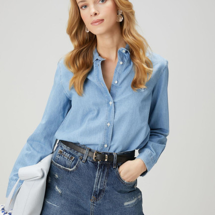 Beymen Club Kadın Mavi Denim Gömlek