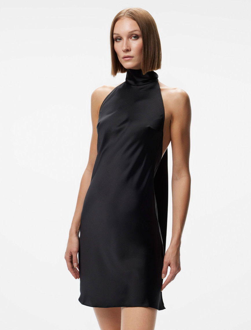 Fabby Halter Mini Kadın Siyah Elbise Fabby Halter Mini Kadın Siyah Elbise