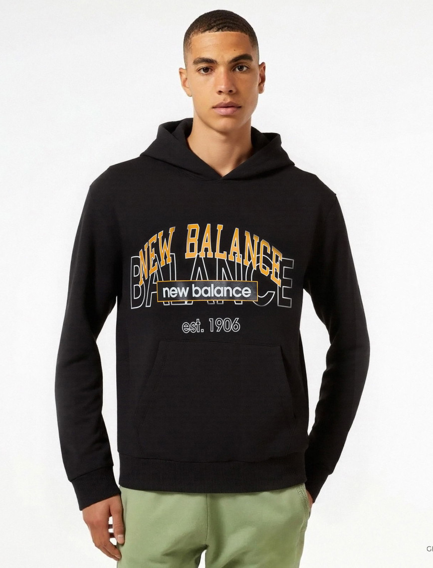New Balance Lifestyle Erkek Siyah Hoodie