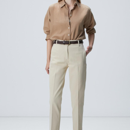 Network Kadın Bej Basic Casual Denim Pantolon Network Kadın Bej Basic Casual Denim Pantolon