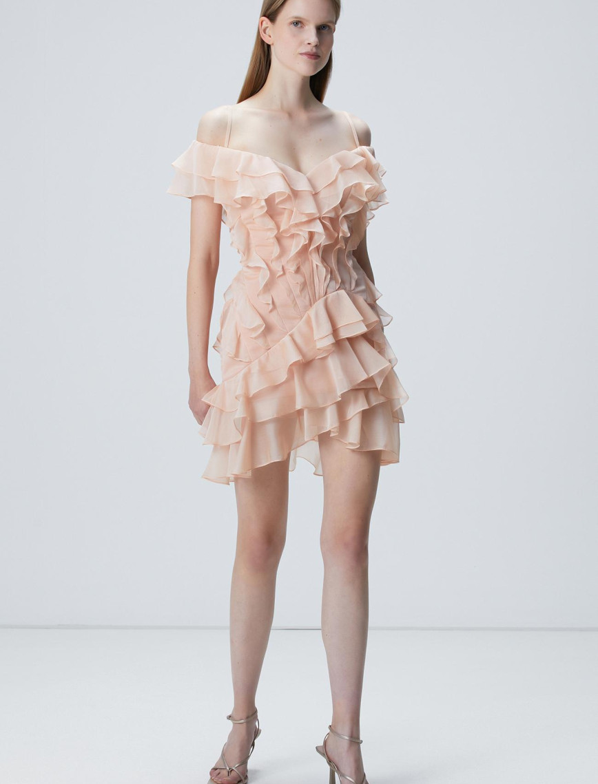 Network Kadın Somon Mini Abiye Elbise Network Kadın Somon Mini Abiye Elbise