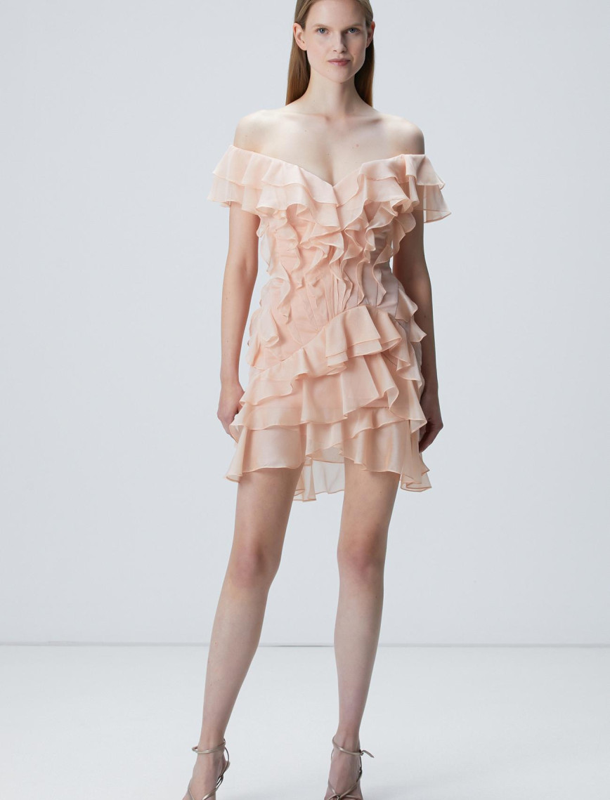 Network Kadın Somon Mini Abiye Elbise Network Kadın Somon Mini Abiye Elbise