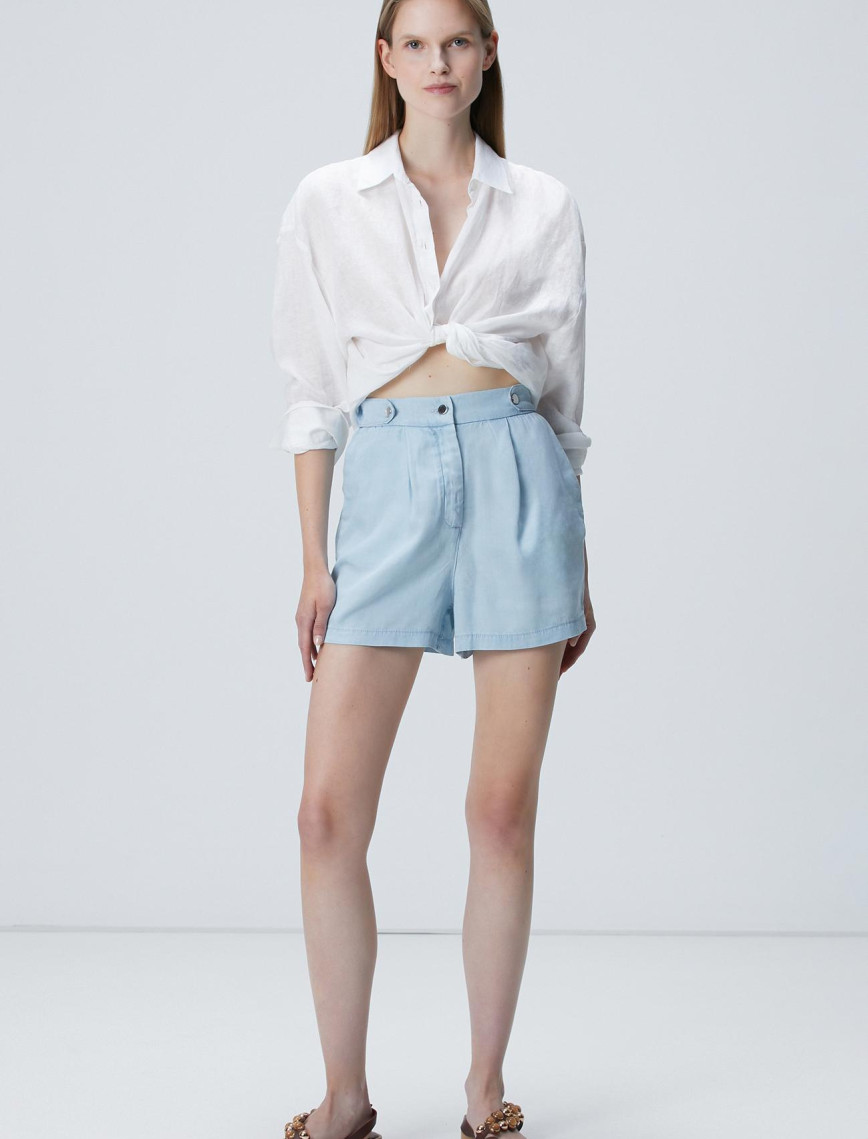 Network Kadın Açık Mavi Mini Denim Şort Network Kadın Açık Mavi Mini Denim Şort