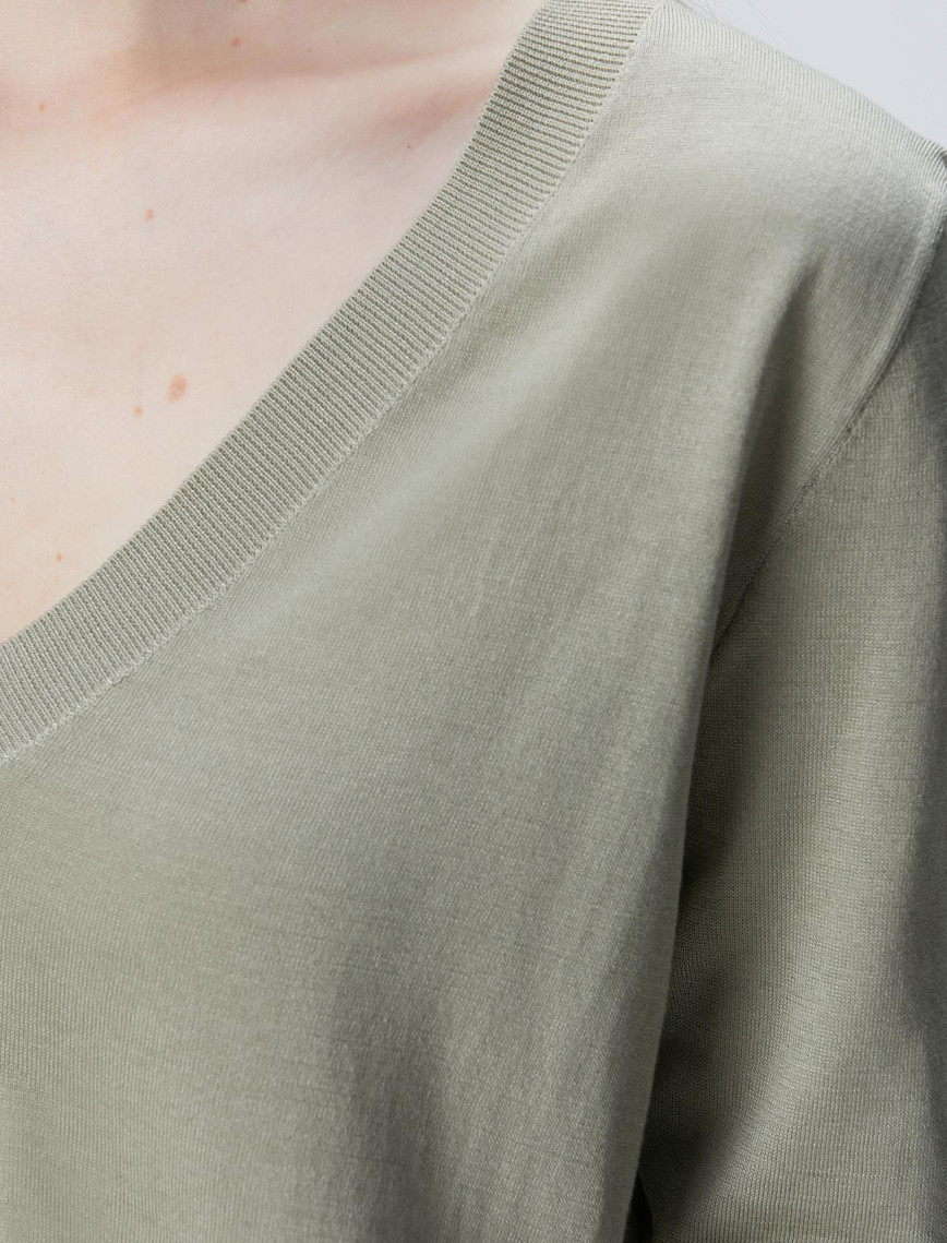 Network Kadın Limited Haki İpek Karışımlı Kazak Network Kadın Limited Haki İpek Karışımlı Kazak