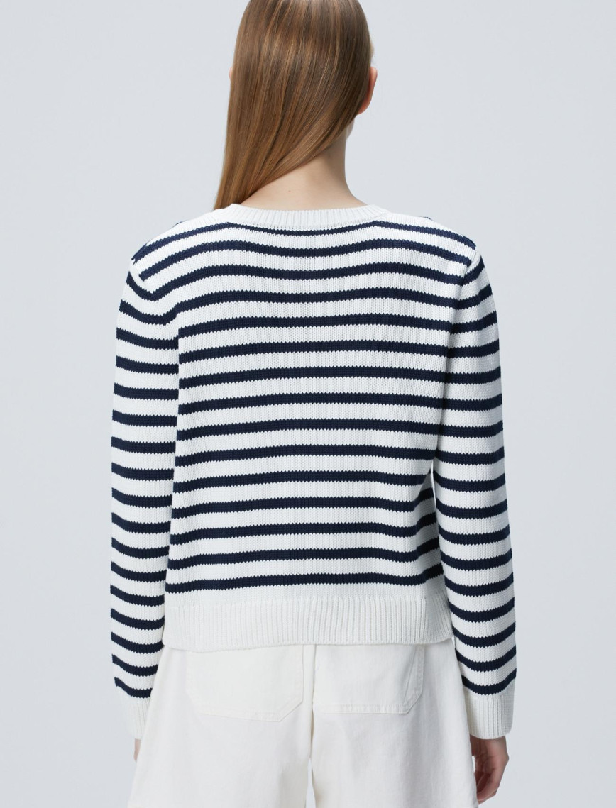 Network Kadın Lacivert Beyaz Çizgili Triko Ceket Network Kadın Lacivert Beyaz Çizgili Triko Ceket