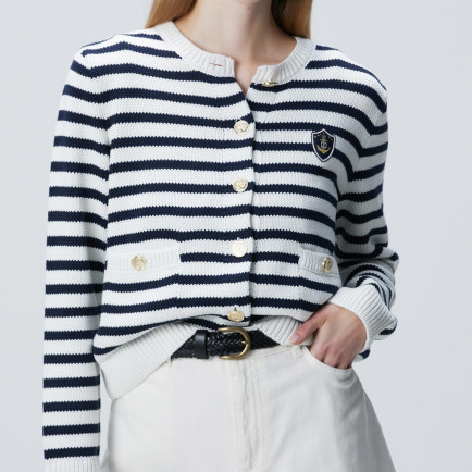 Network Kadın Lacivert Beyaz Çizgili Triko Ceket Network Kadın Lacivert Beyaz Çizgili Triko Ceket