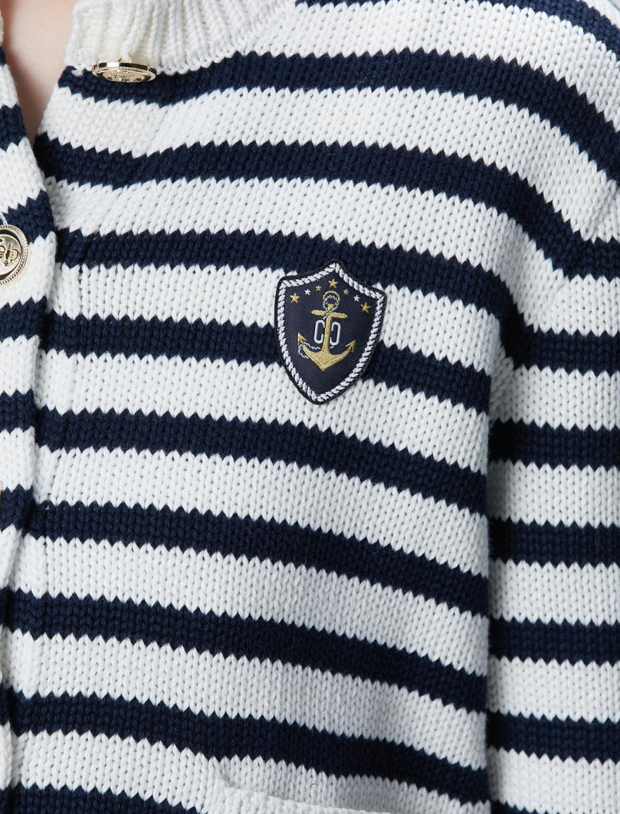 Network Kadın Lacivert Beyaz Çizgili Triko Ceket Network Kadın Lacivert Beyaz Çizgili Triko Ceket