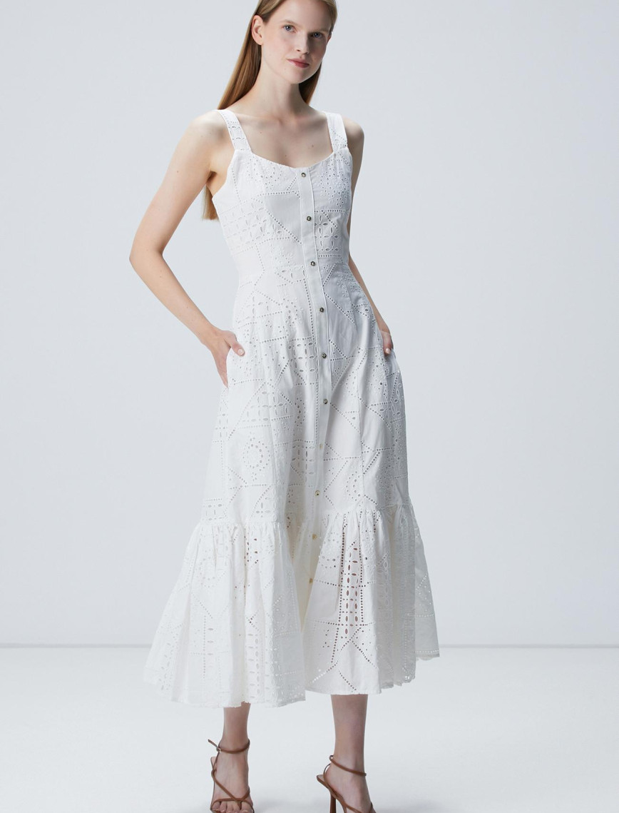 Network Kadın Beyaz Maxi Güpür Elbise Network Kadın Beyaz Maxi Güpür Elbise