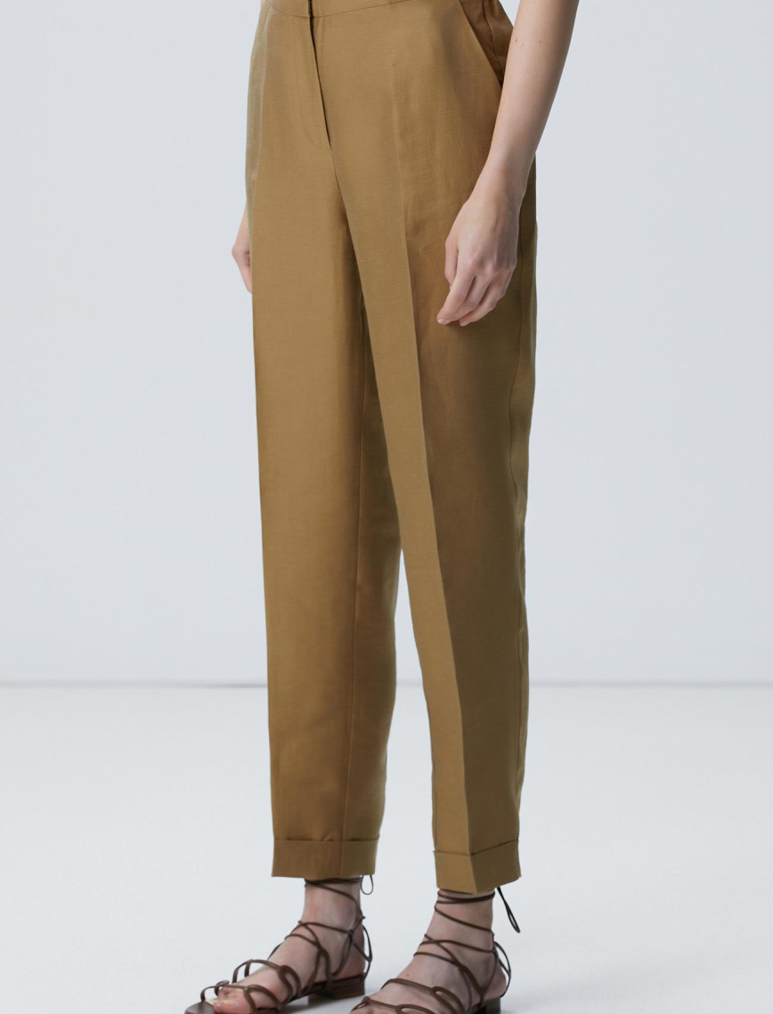 Network Kadın Yağ Yeşili Limited Keten Karışımlı Pantolon Network Kadın Yağ Yeşili Limited Keten Karışımlı Pantolon