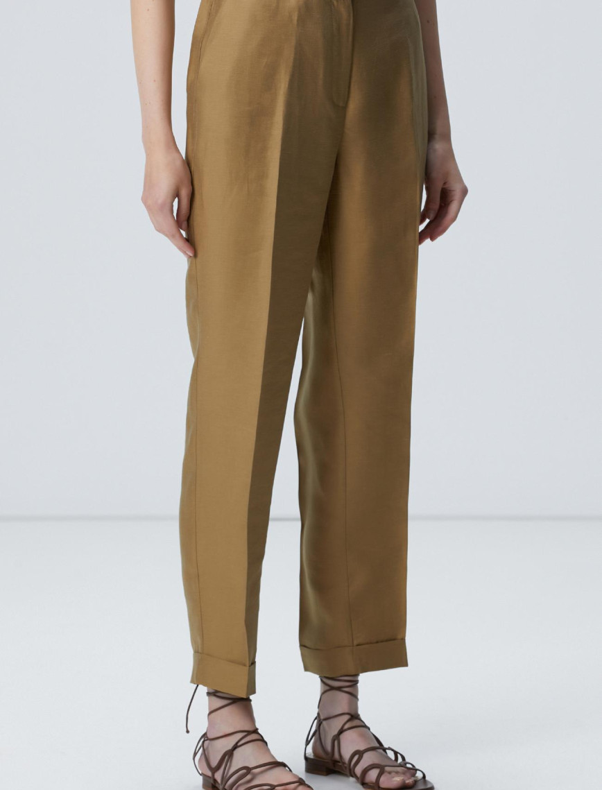 Network Kadın Yağ Yeşili Limited Keten Karışımlı Pantolon Network Kadın Yağ Yeşili Limited Keten Karışımlı Pantolon