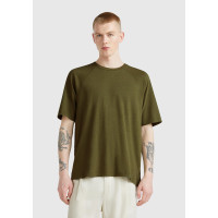 Erkek Haki Pamuk ve Keten Karışımlı Reglan Kol Relax Fit T-Shirt Erkek Haki Pamuk ve Keten Karışımlı Reglan Kol Relax Fit T-Shirt