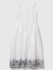 Kadın Beyaz %100 Koton Askılı Etek Ucu İşlemeli Midi Boy Elbise Kadın Beyaz %100 Koton Askılı Etek Ucu İşlemeli Midi Boy Elbise
