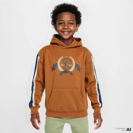 Converse Rec Club Ft Sleeve Stripe Çocuk Kahverengi Hoodie Converse Rec Club Ft Sleeve Stripe Çocuk Kahverengi Hoodie