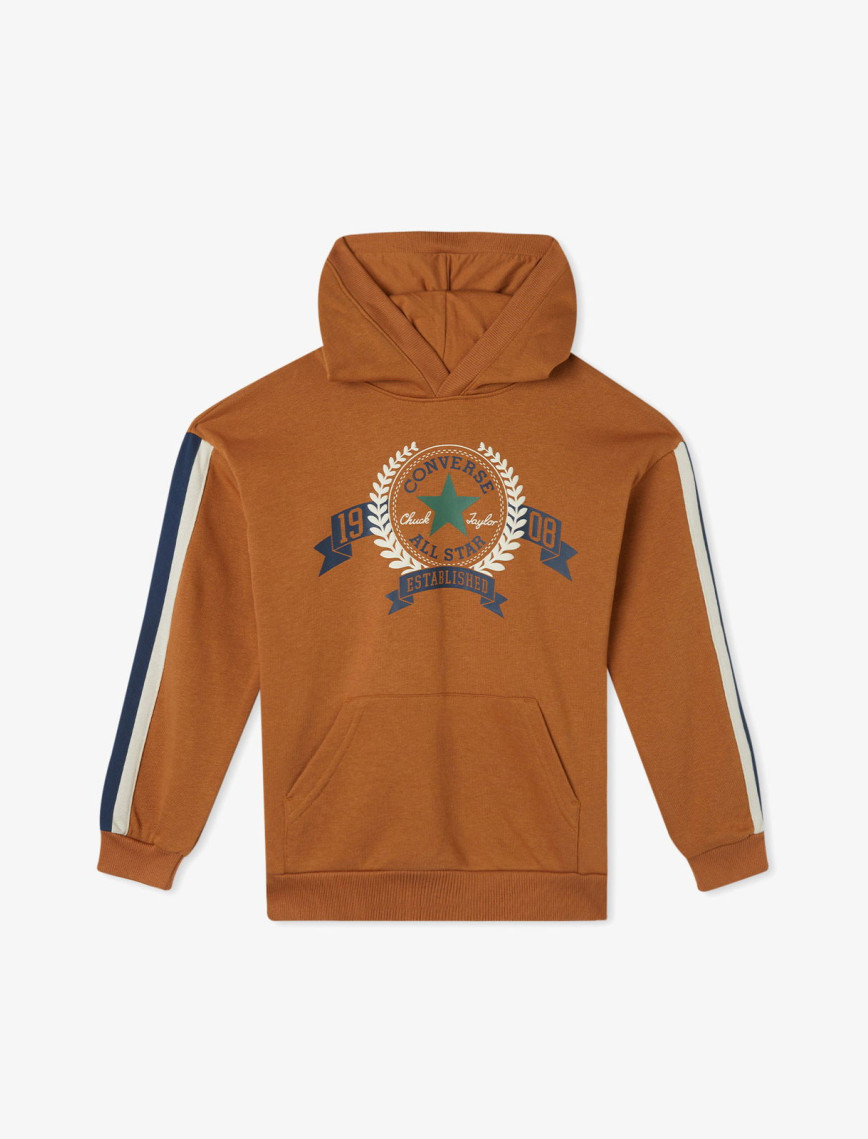 Converse Rec Club Ft Sleeve Stripe Çocuk Kahverengi Hoodie Converse Rec Club Ft Sleeve Stripe Çocuk Kahverengi Hoodie