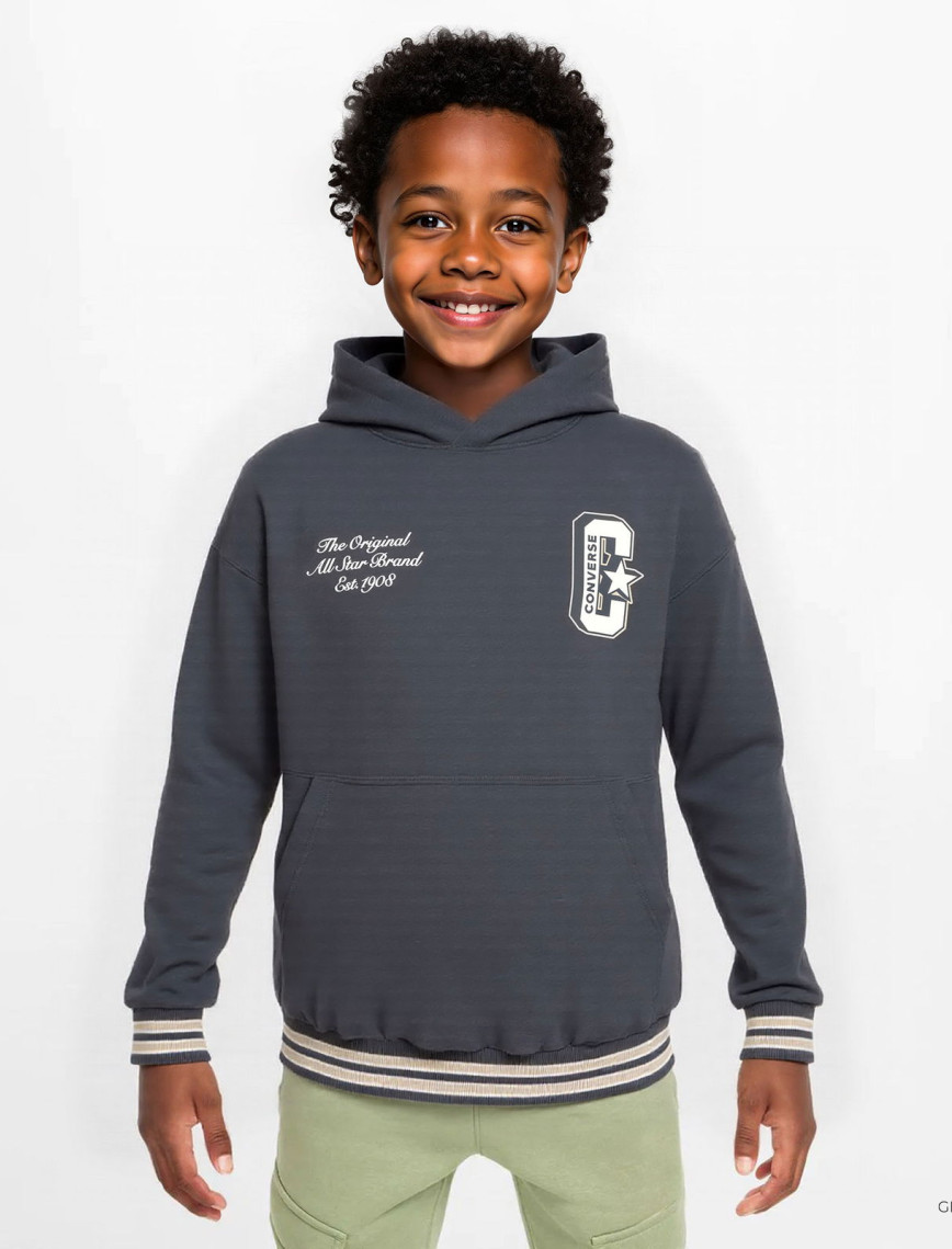 Converse Retro Varsıty Çocuk Gri Hoodie Converse Retro Varsıty Çocuk Gri Hoodie