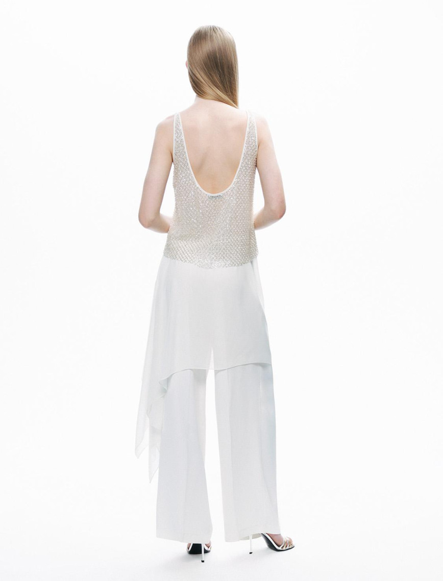 Kristal Taş Detaylı Bluz Kristal Taş Detaylı Bluz