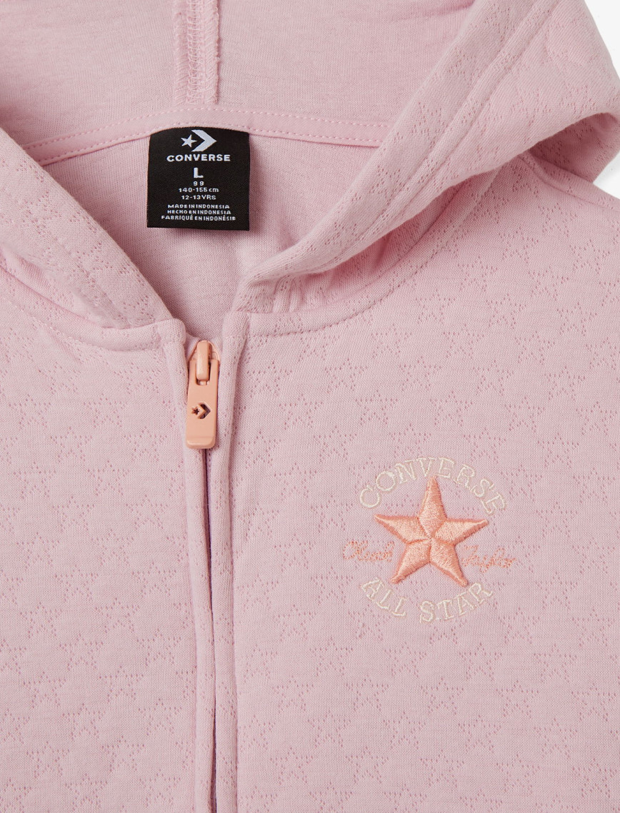Converse Star Pointelle Çocuk Pembe Sweatshirt Converse Star Pointelle Çocuk Pembe Sweatshirt