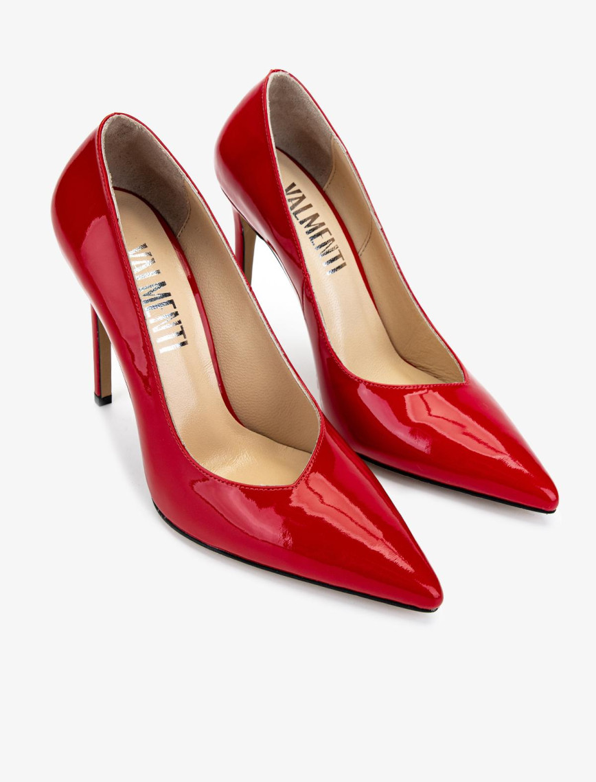 Valmenti Kadın Hakiki Deri Kırmızı Rugan Topuklu Ayakkabı Valmenti Kadın Hakiki Deri Kırmızı Rugan Topuklu Ayakkabı