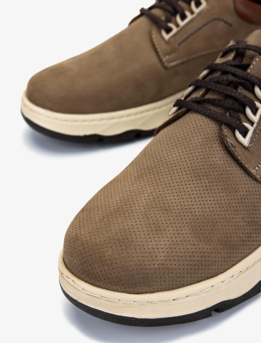 Valmenti Erkek Hakiki Deri Vizon Nubuk Casual Ayakkabı