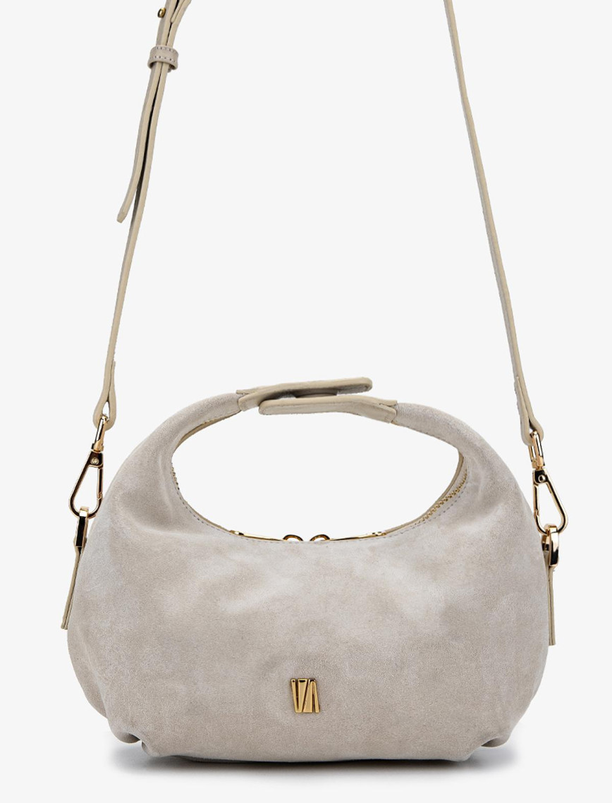 Valmenti Kadın Hakiki Deri Siyah Süet El Çantası