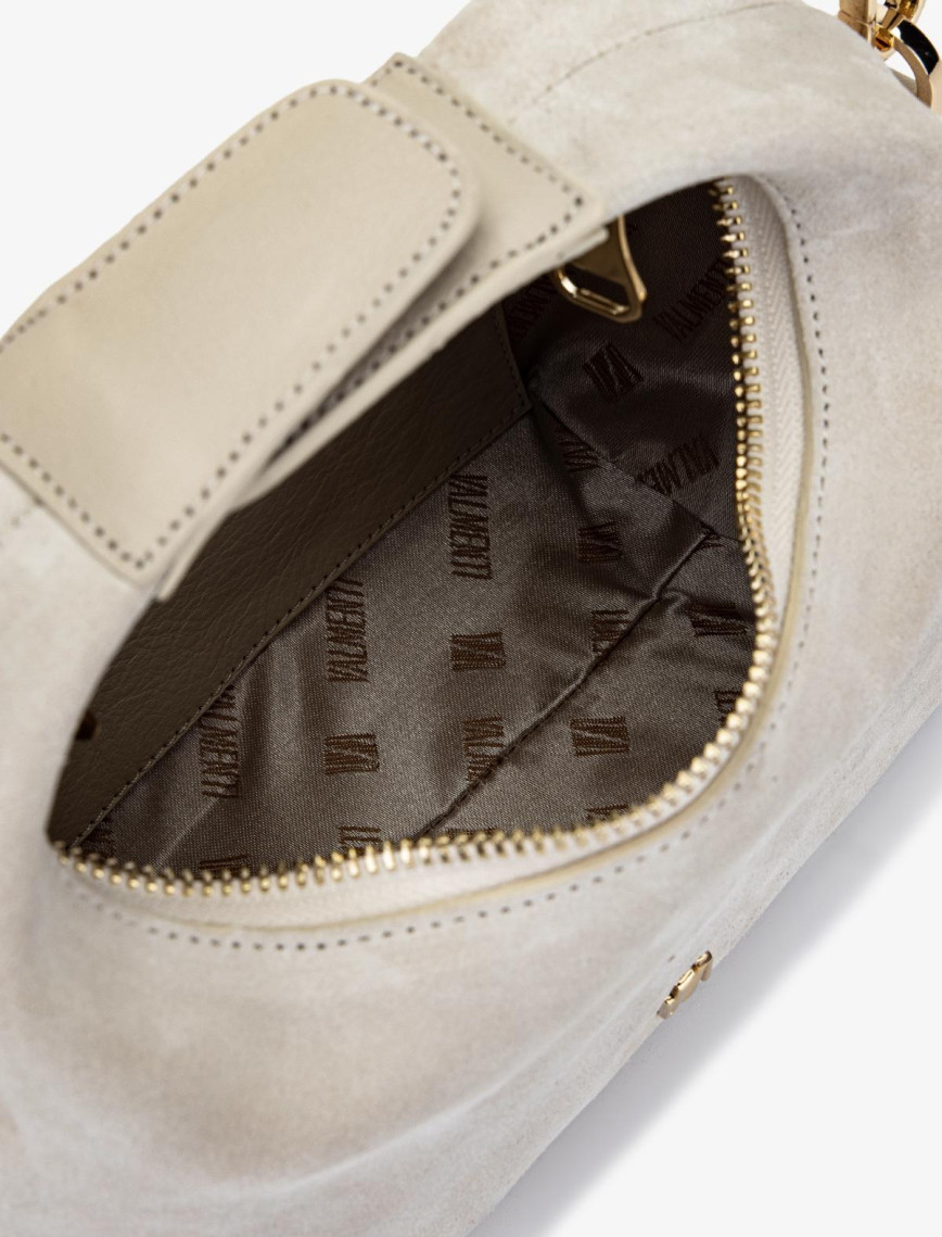 Valmenti Kadın Hakiki Deri Bej Süet El Çantası