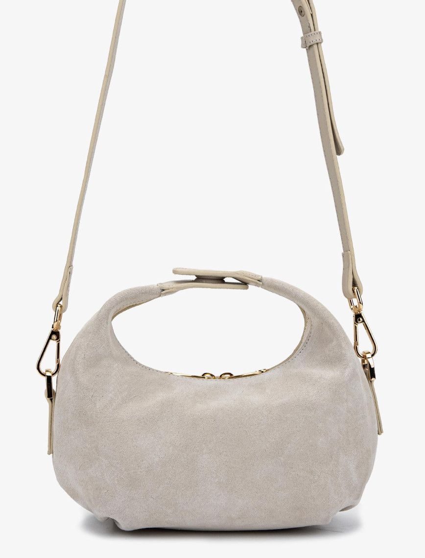 Valmenti Kadın Hakiki Deri Bej Süet El Çantası