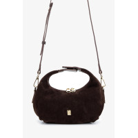 Valmenti Kadın Hakiki Deri Kahverengi Süet El Çantası