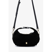 Valmenti Kadın Hakiki Deri Siyah Süet El Çantası