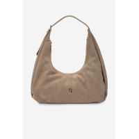 Valmenti Kadın Hakiki Deri Bej Süet Omuz Çanta