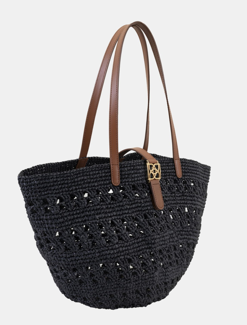 Amelie Taba Kadın Deri Detaylı Hasır Omuz Çantası Amelie Taba Kadın Deri Detaylı Hasır Omuz Çantası