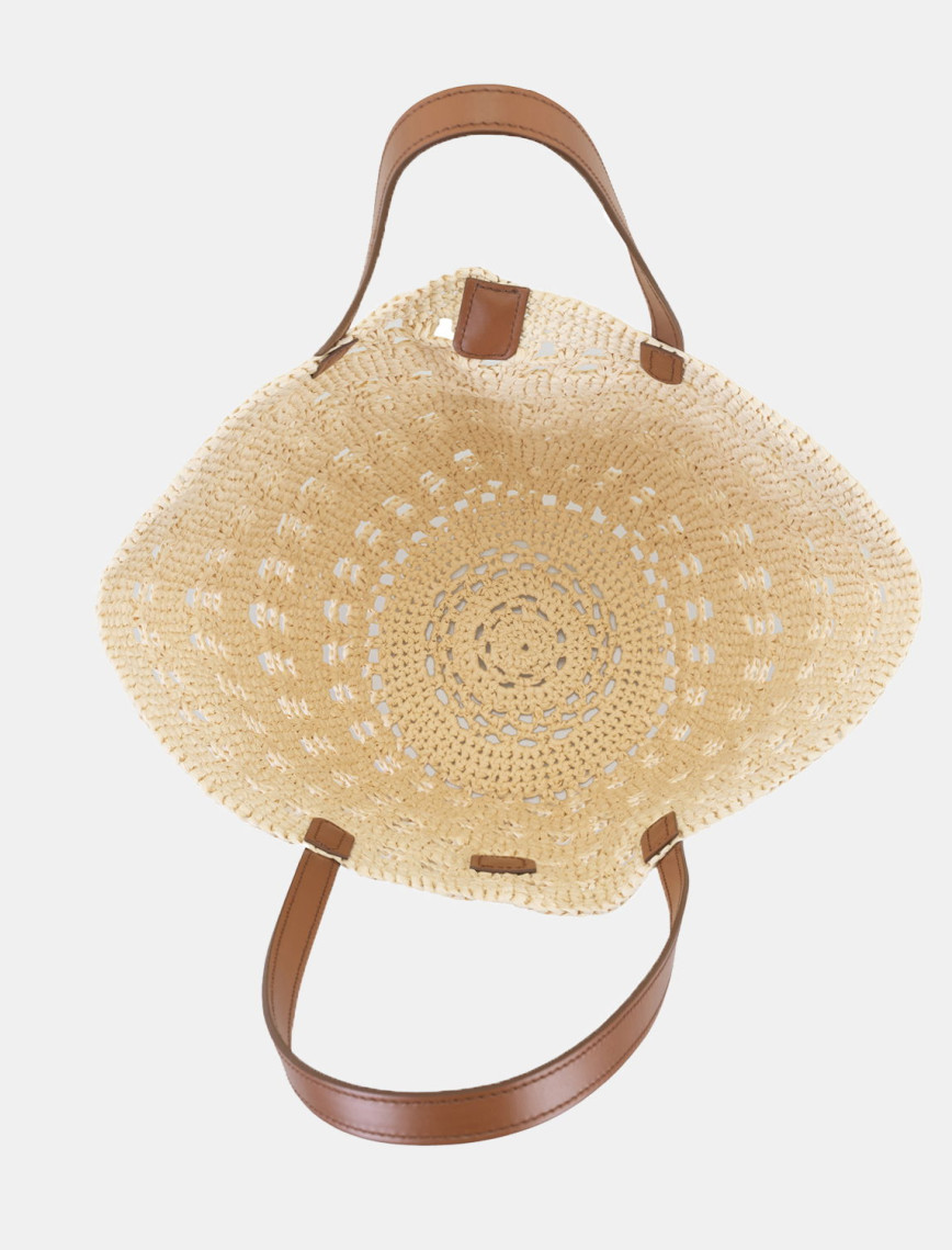 Amelie Taba Kadın Deri Detaylı Hasır Omuz Çantası Amelie Taba Kadın Deri Detaylı Hasır Omuz Çantası