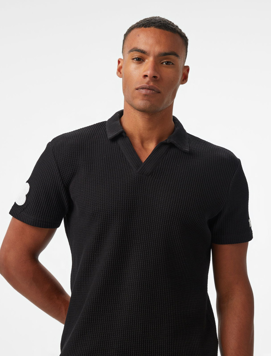 Ucla Russel Erkek Siyah Polo Yaka T-Shirt Ucla Russel Erkek Siyah Polo Yaka T-Shirt