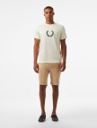 Fred Perry Textured Laurel Wreath Erkek Bej T-Shirt Fred Perry Textured Laurel Wreath Erkek Bej T-Shirt
