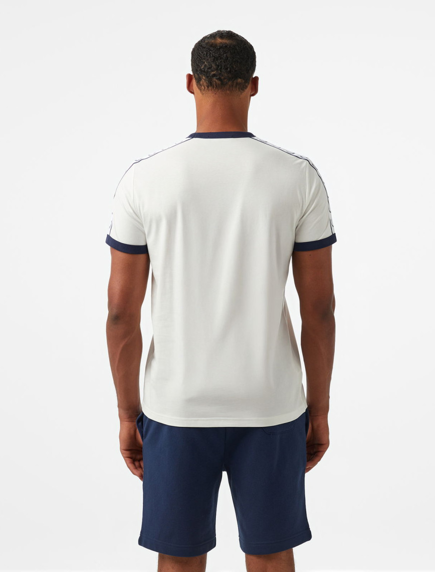 Fred Perry Taped Ringer Erkek Beyaz T-Shirt Fred Perry Taped Ringer Erkek Beyaz T-Shirt