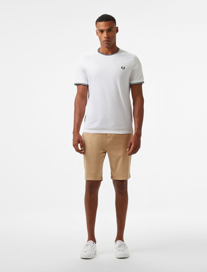 Fred Perry Twin Tipped Erkek Beyaz T-Shirt Fred Perry Twin Tipped Erkek Beyaz T-Shirt