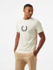Fred Perry Textured Laurel Wreath Erkek Bej T-Shirt Fred Perry Textured Laurel Wreath Erkek Bej T-Shirt