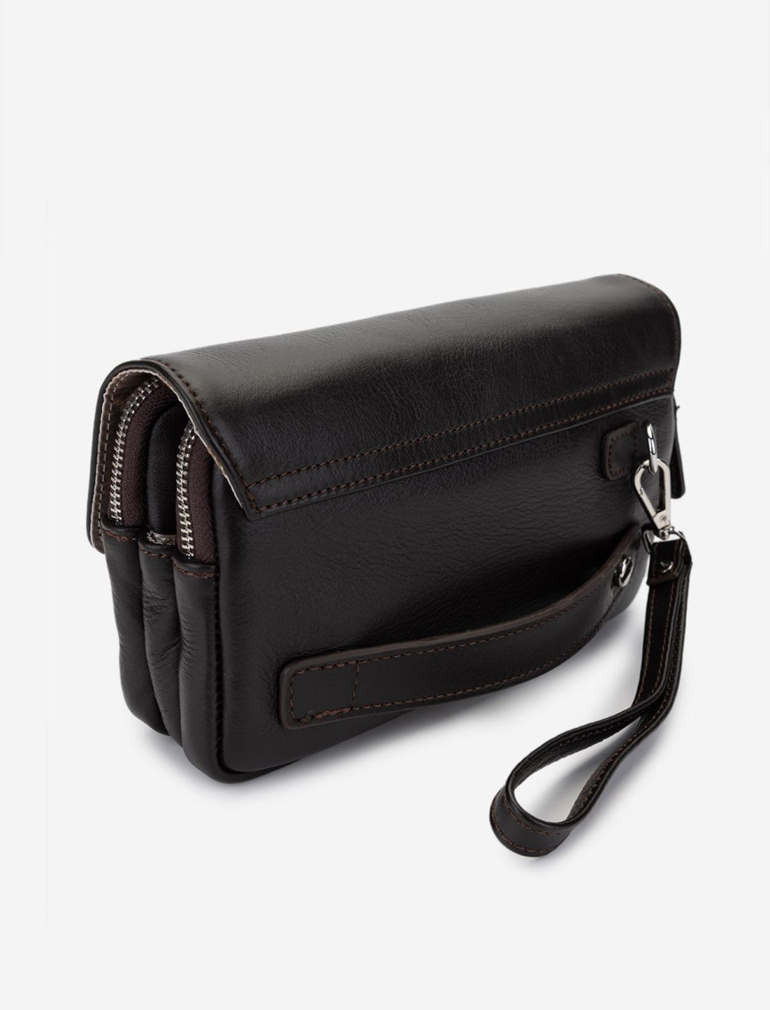 Valmenti Erkek Hakiki Deri Kahverengi El Çantası