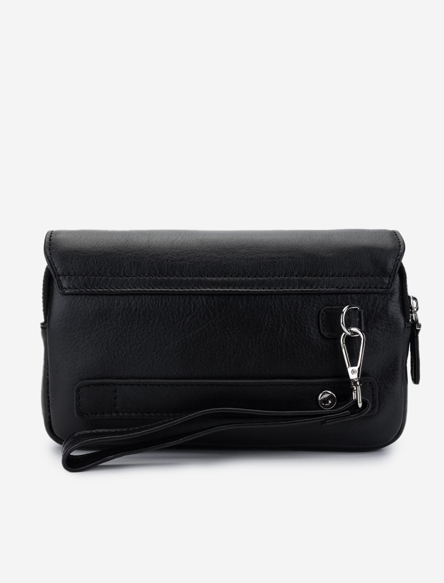 Valmenti Erkek Hakiki Deri Siyah Deri El Çantası