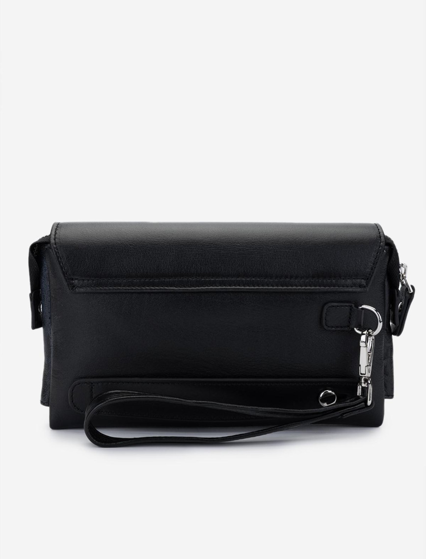 Valmenti Erkek Hakiki Deri Siyah Deri El Çantası