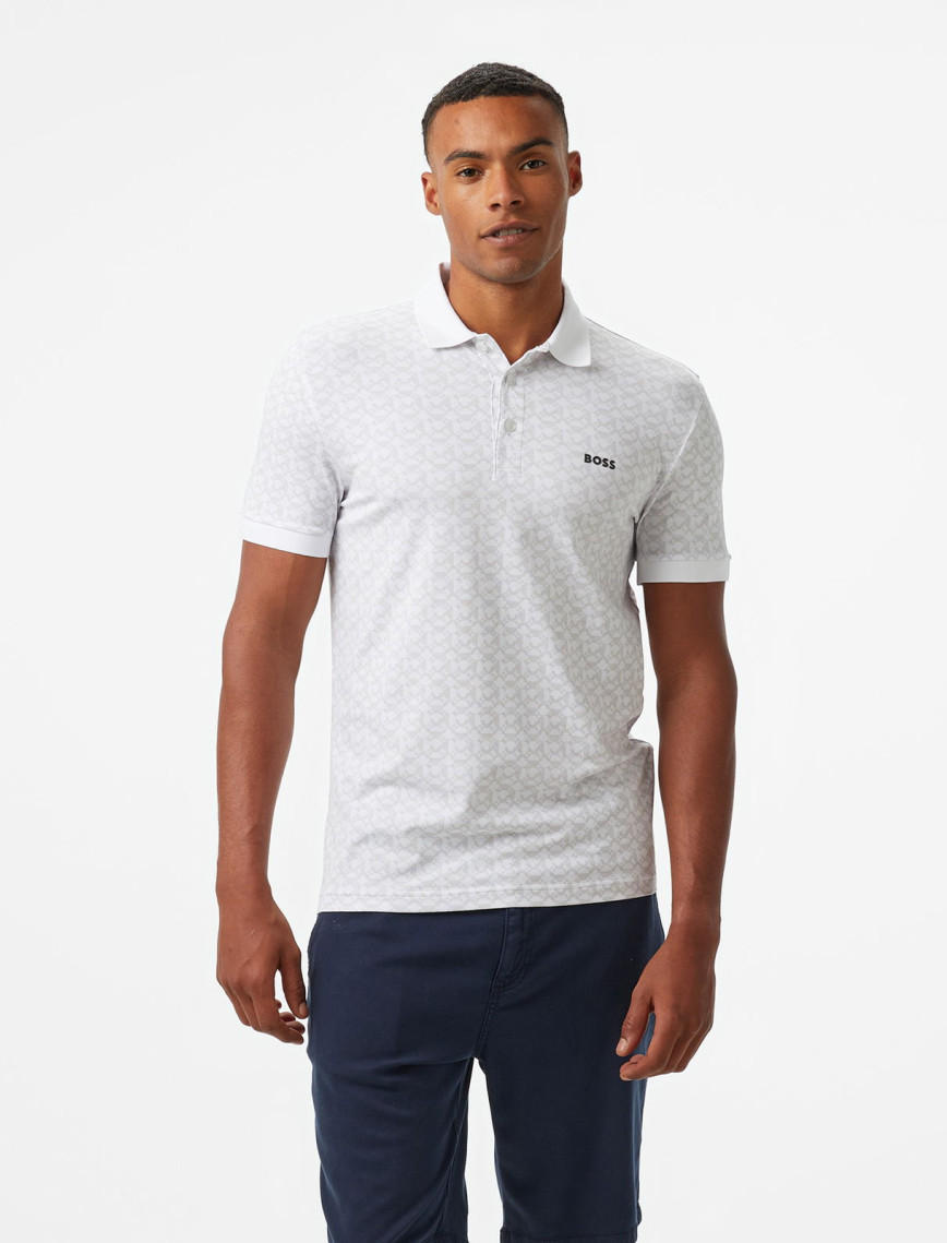 BOSS Paddy Striped Erkek Beyaz Polo BOSS Paddy Striped Erkek Beyaz Polo