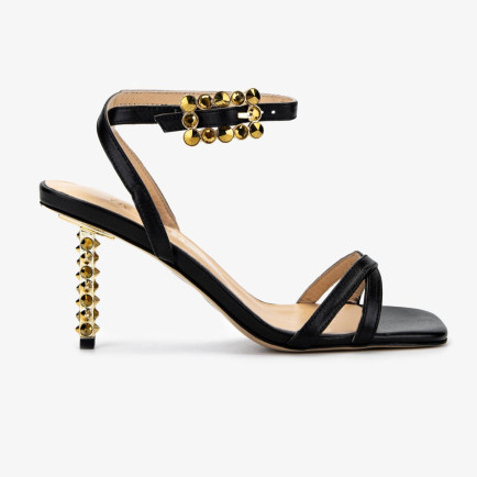 Valmenti Kadın Siyah Deri Topuklu Ayakkabı