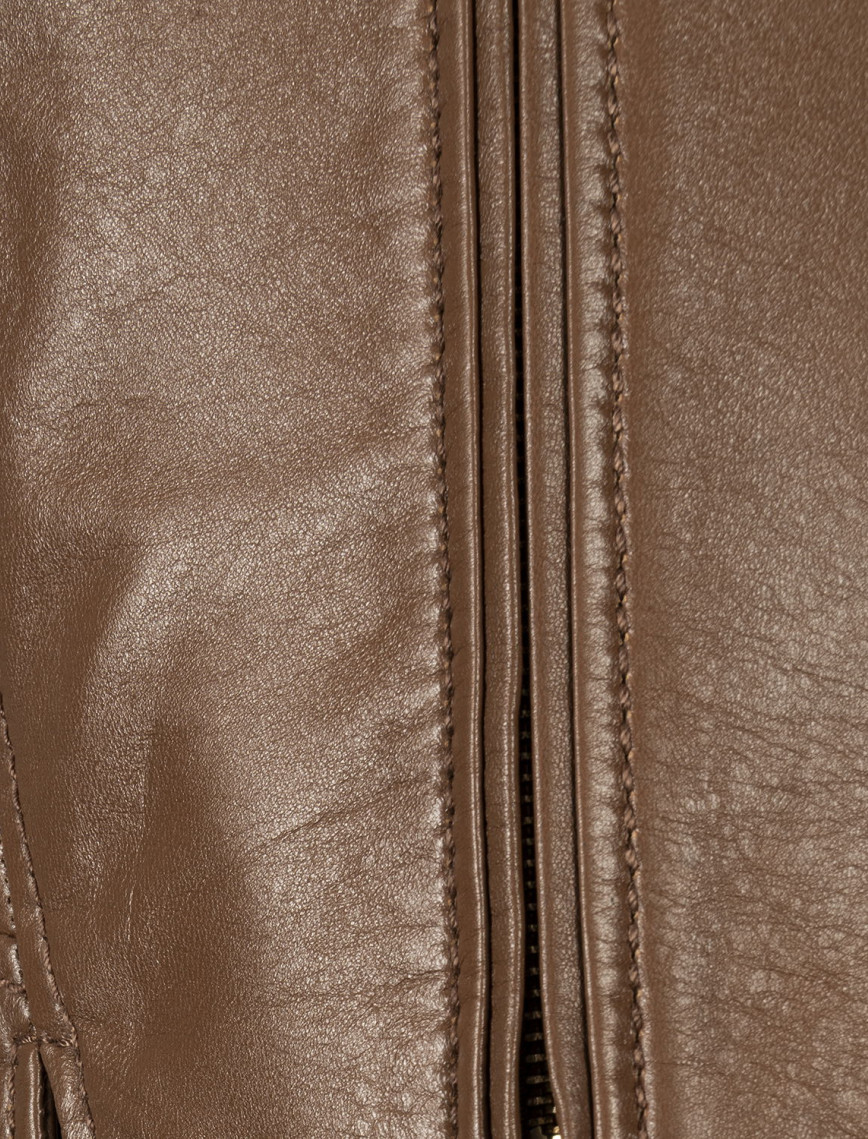 Kadın Taba Deri Biker Ceket Kadın Taba Deri Biker Ceket