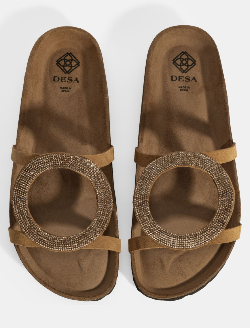 Kadın Taba Taş Detaylı Süet Terlik Kadın Taba Taş Detaylı Süet Terlik