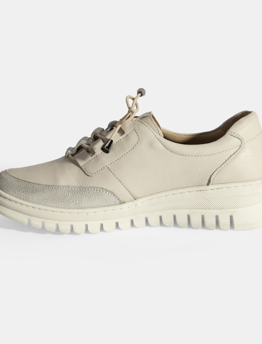 Kadın Beyaz DesaComfort Deri Bağcıklı Günlük Ayakkabı