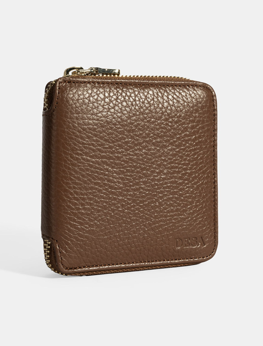 Kadın Kahve Fermuarlı Deri Cüzdan Kadın Kahve Fermuarlı Deri Cüzdan