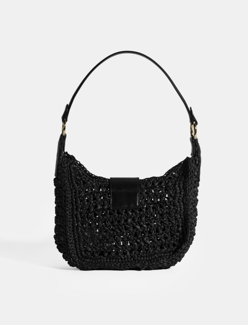 Kadın Siyah Monogram Logolu Omuz Çantası Kadın Siyah Monogram Logolu Omuz Çantası