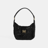 Kadın Siyah Monogram Logolu Omuz Çantası Kadın Siyah Monogram Logolu Omuz Çantası